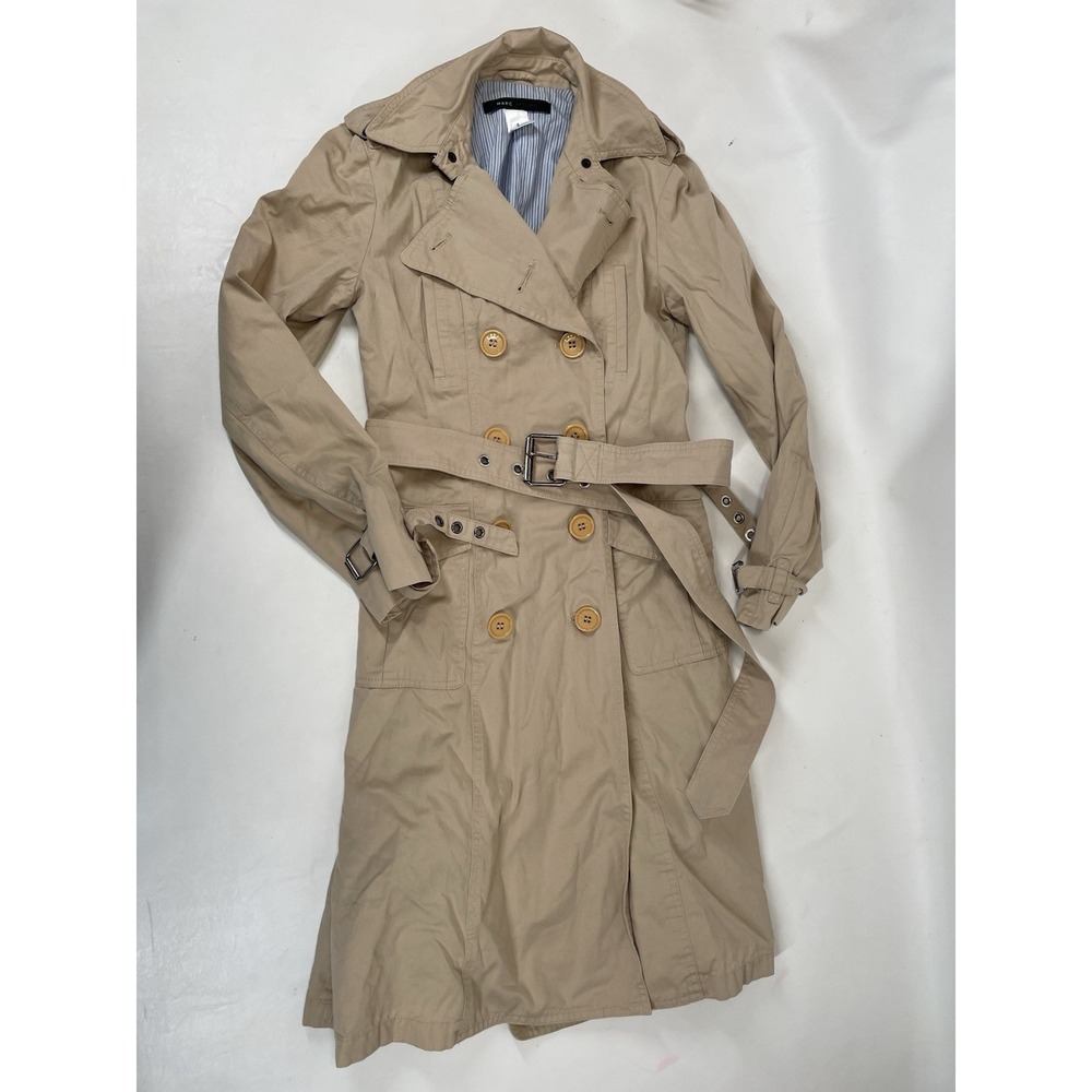 Marc Jacobs Trench Coat Belted Lined Womens Size S Tan